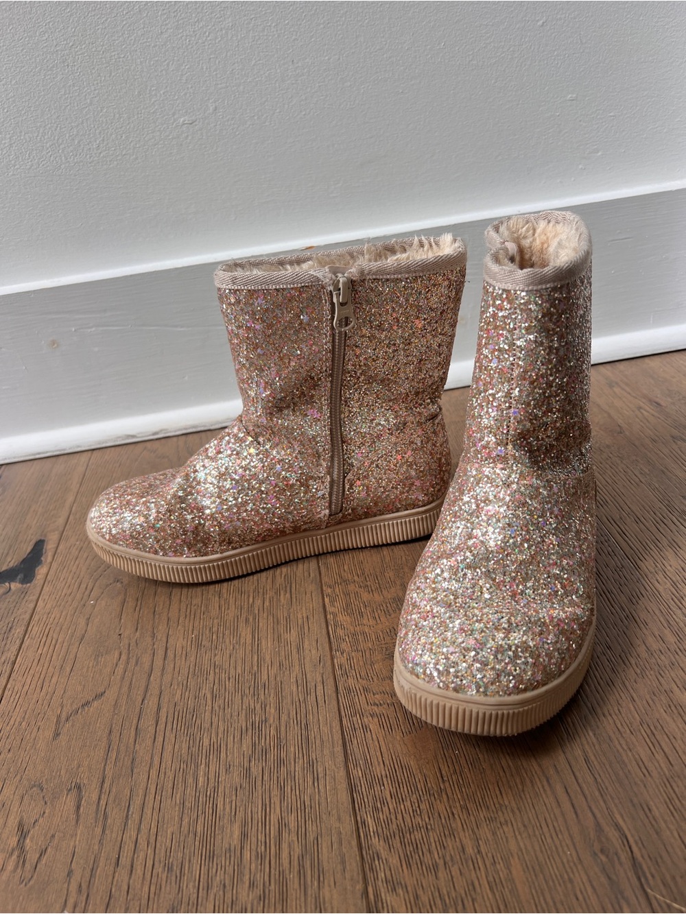 Cat & Jack Girls' Glitter Pink Sparkle Mid-Calf Boots